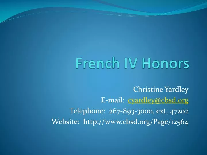 french iv honors