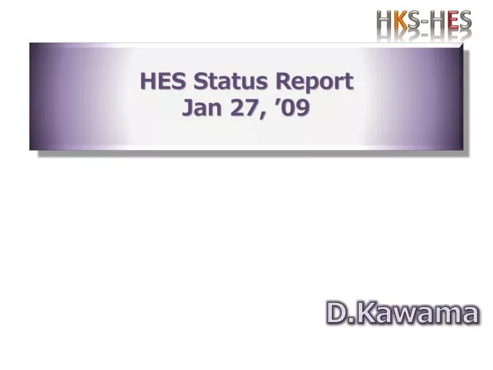 hes status report jan 27 09