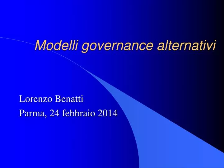 modelli governance alternativi