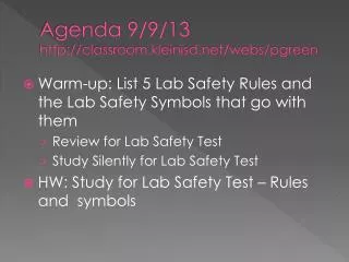 Agenda 9/9/13 classroom.kleinisd/webs/pgreen