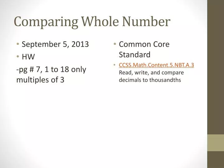 comparing whole number