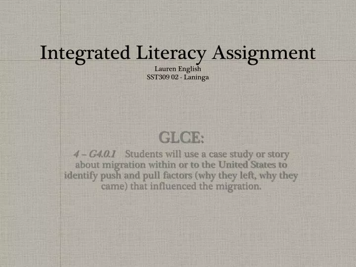integrated literacy assignment lauren english sst309 02 laninga
