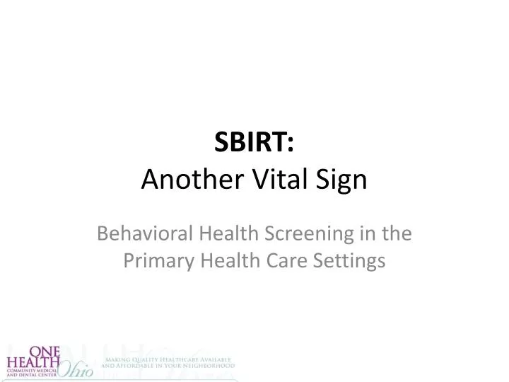 sbirt another vital sign