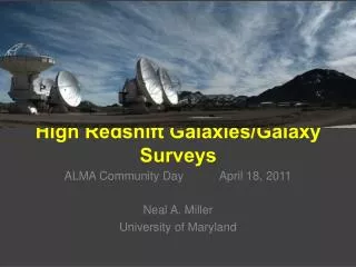 High Redshift Galaxies/Galaxy Surveys