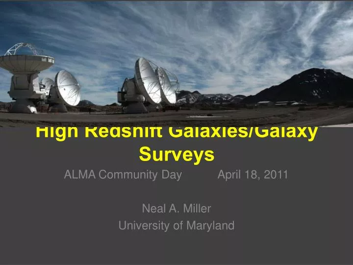 high redshift galaxies galaxy surveys