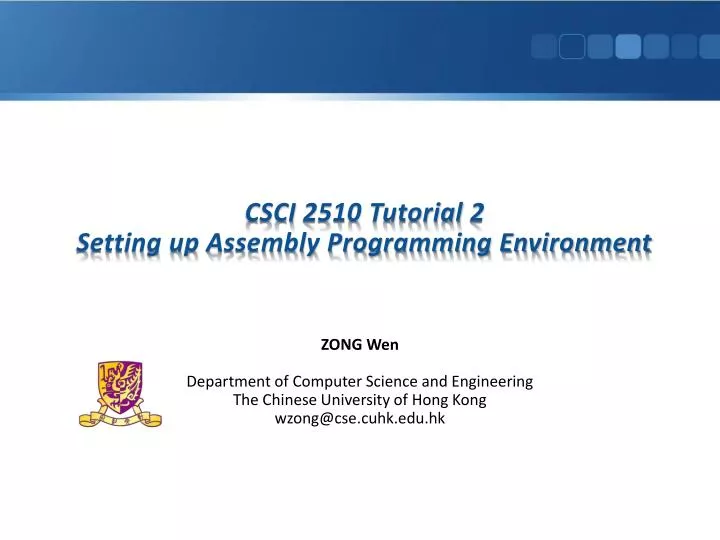 csci 2510 tutorial 2 setting up assembly programming environment