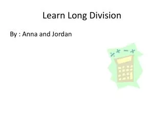 Learn Long Division