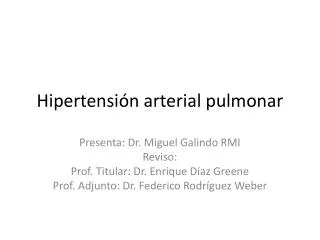 hipertensi n arterial pulmonar