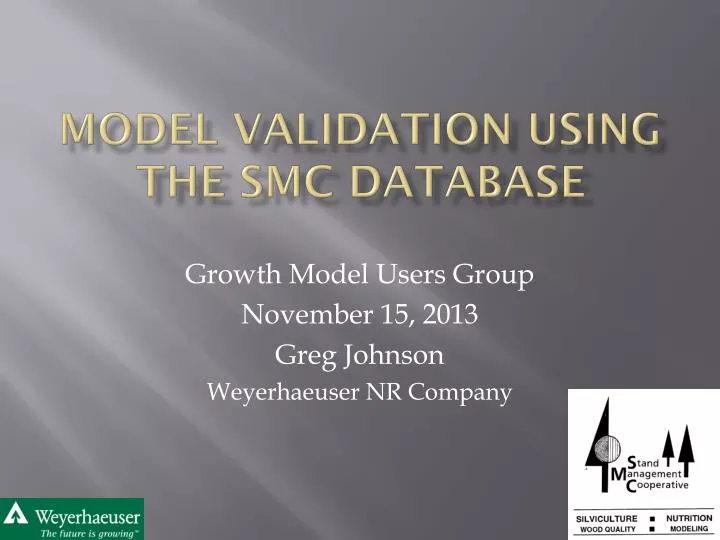 model validation using the smc database