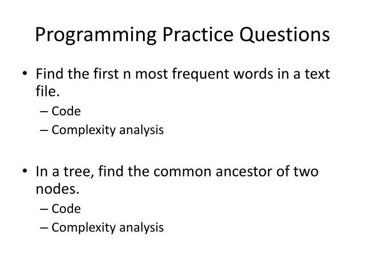 programming practice questions