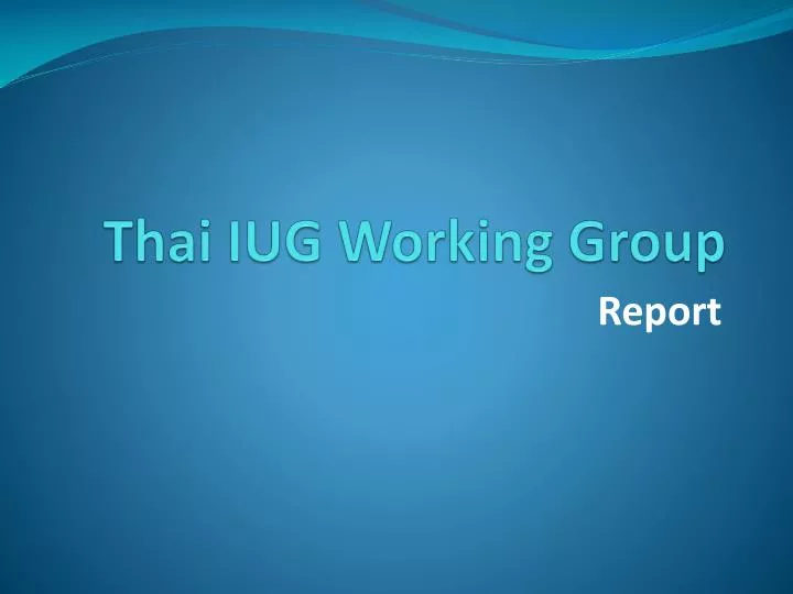 thai iug working group