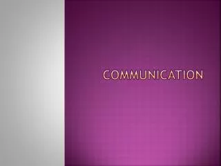 communication