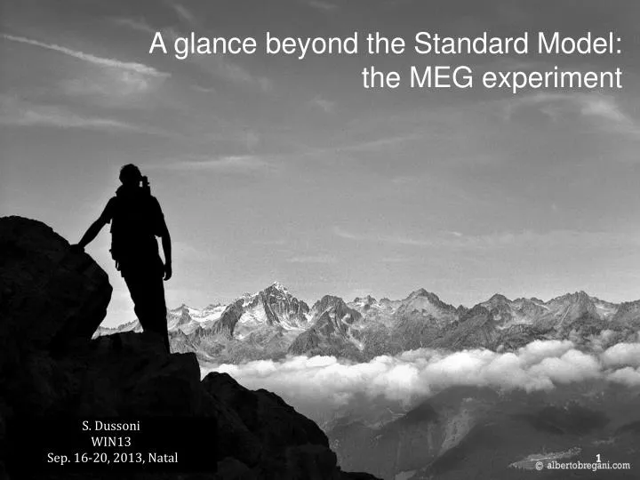 a glance beyond the standard model the meg experiment