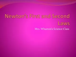 newton s first and second laws