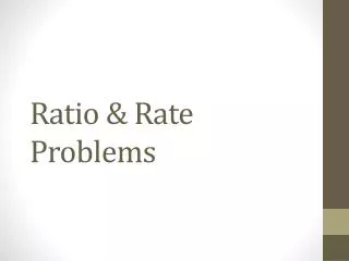 ratio rate problems