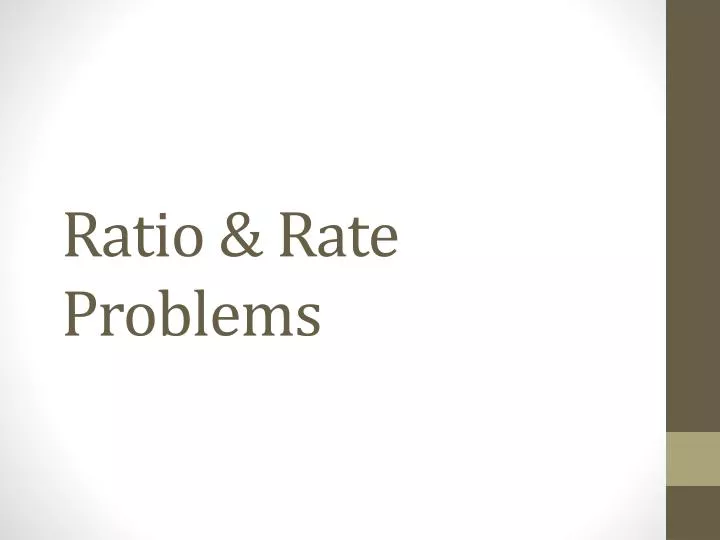 ratio rate problems