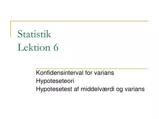 statistik lektion 6