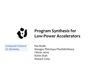 Program Synthesis for Low-Power Accelerators