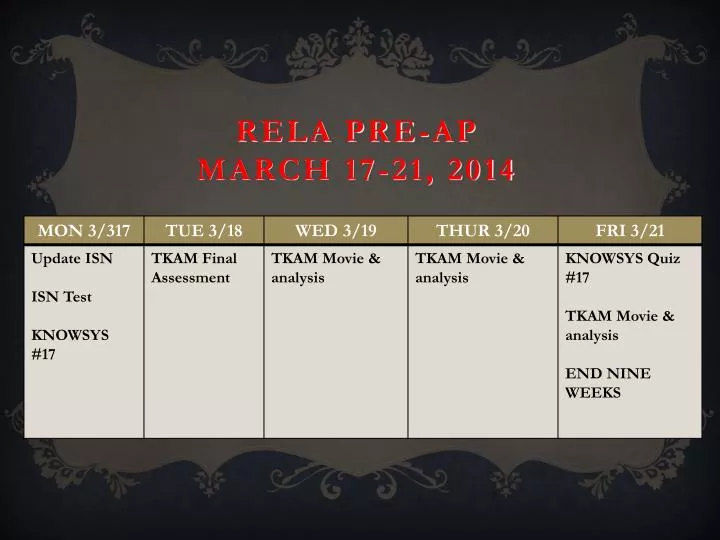 rela pre ap march 17 21 2014