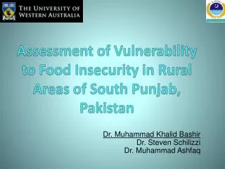 Assessment of Vulnerability to Food Insecurity in Rural Areas of South Punjab, Pakistan