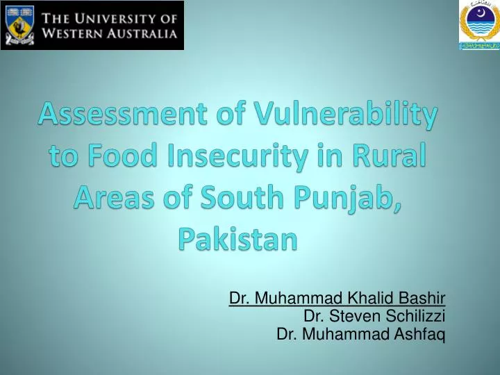 assessment of vulnerability to food insecurity in rural areas of south punjab pakistan