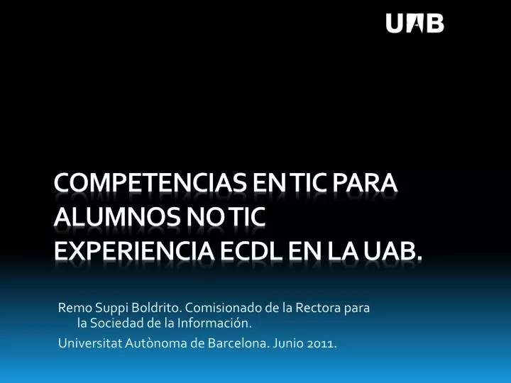 competencias en tic para alumnos no tic experiencia ecdl en la uab