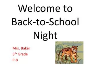 Welcome to Back-to-School Night