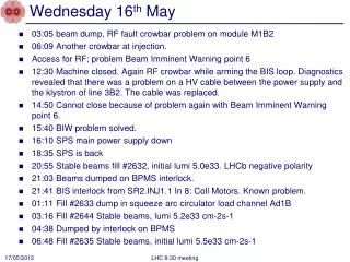 Wednesday 16 th May