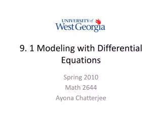 9. 1 Modeling with Differential Equations