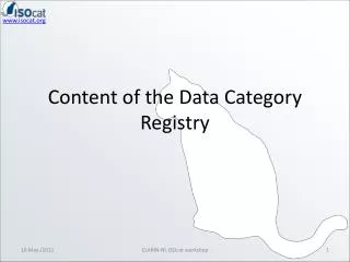 Content of the Data Category Registry