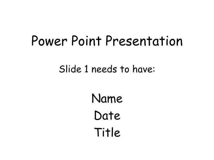 power point presentation