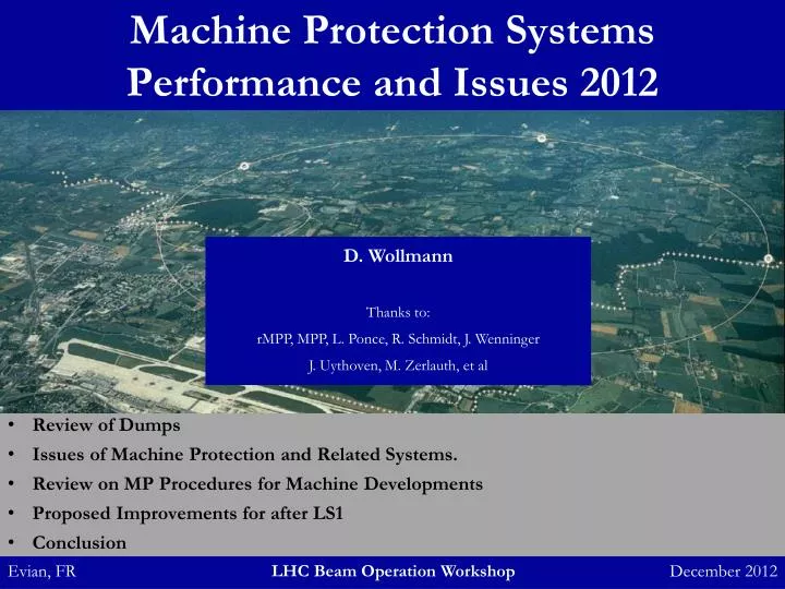 machine protection systems performance and issues 2012