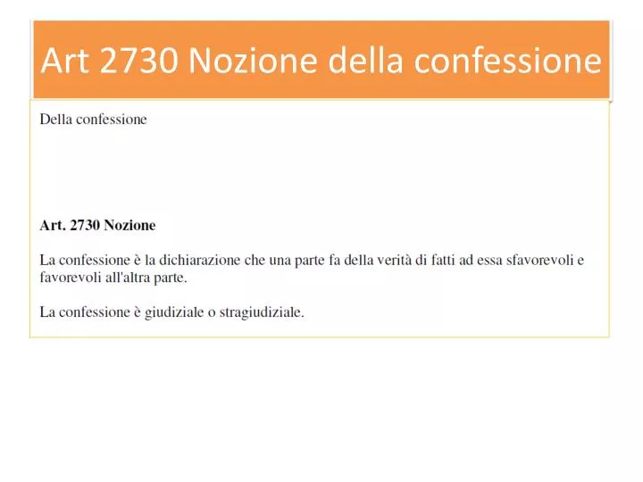 art 2730 nozione della confessione