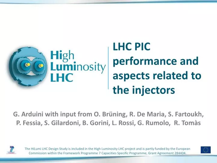 lhc pic performance and aspects related to the injectors