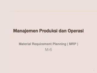 manajemen produksi dan operasi