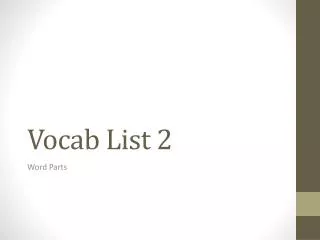 vocab list 2