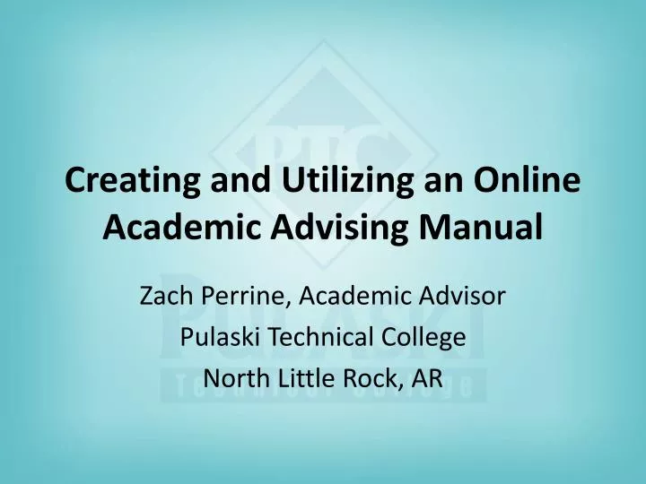 creating and utilizing an online academic advising manual