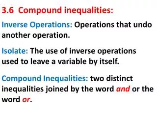 3.6 Compound inequalities: