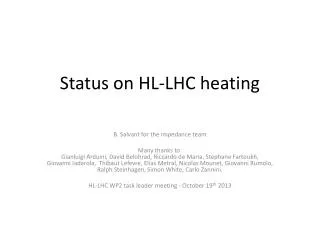 Status on HL-LHC heating