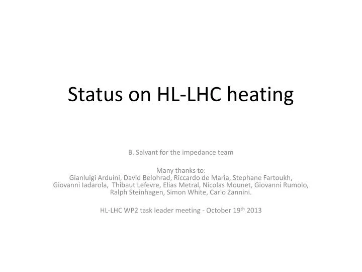 status on hl lhc heating