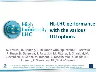 HL-LHC p erformance with the various LIU options