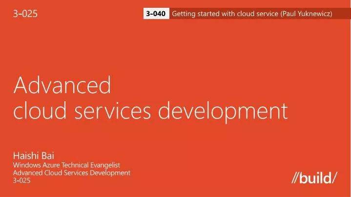 advanced cloud services development