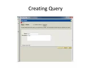 Creating Query