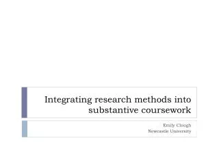 Integrating research methods into substantive coursework