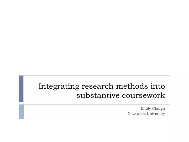 integrating research methods into substantive coursework