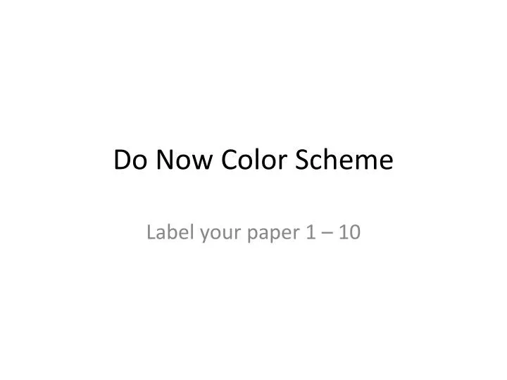 do now color scheme