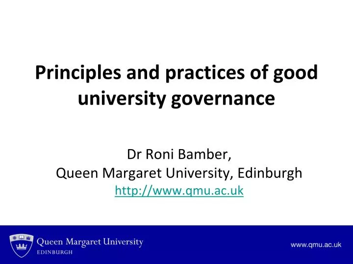 dr roni bamber queen margaret university edinburgh http www qmu ac uk