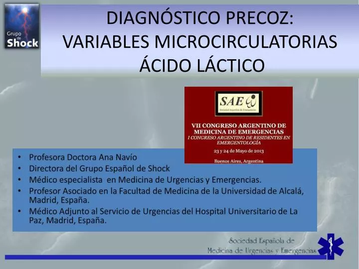 diagn stico precoz variables microcirculatorias cido l ctico