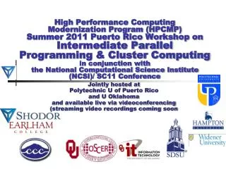 Intermediate Parallel Programming &amp; Cluster Computing Scientific Libraries