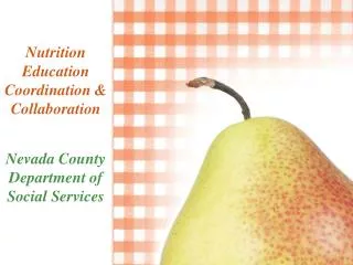 Nutrition Education Coordination &amp; Collaboration